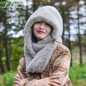 Handcrafted Angora Rabbit Fur Trapper Hat & Scarf | Double-Sided Luxury for Extreme Cold | Style #2135