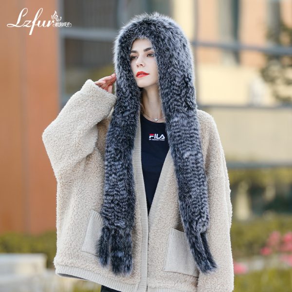 Luxury Double-Sided Fox Fur Scarf Hat (1.1m) - Featherlight & Instantly Fluffy | Style 2601 - Image 2