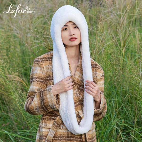 Handcrafted Angora Rabbit Fur Trapper Hat & Scarf | Double-Sided Luxury for Extreme Cold | Style #2135 - Image 3