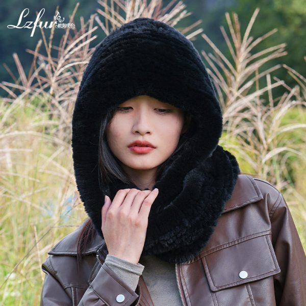 Handcrafted Angora Rabbit Fur Trapper Hat & Scarf | Double-Sided Luxury for Extreme Cold | Style #2135 - Image 4