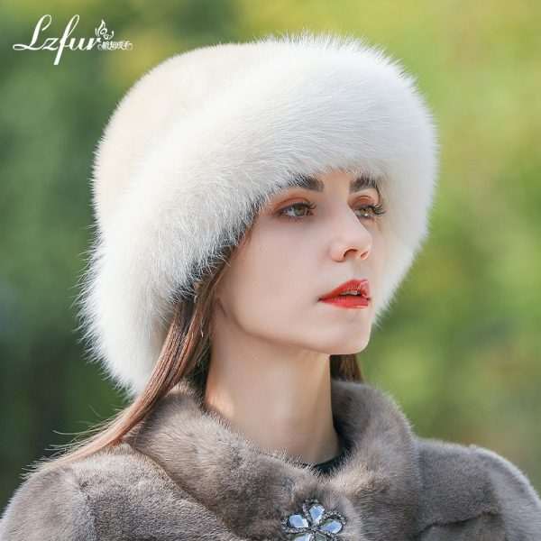 Authentic Mink & Fox Fur Roller Hat for Women | Luxurious Lightweight Winter Headwear | LZFUR #5153 - Image 3