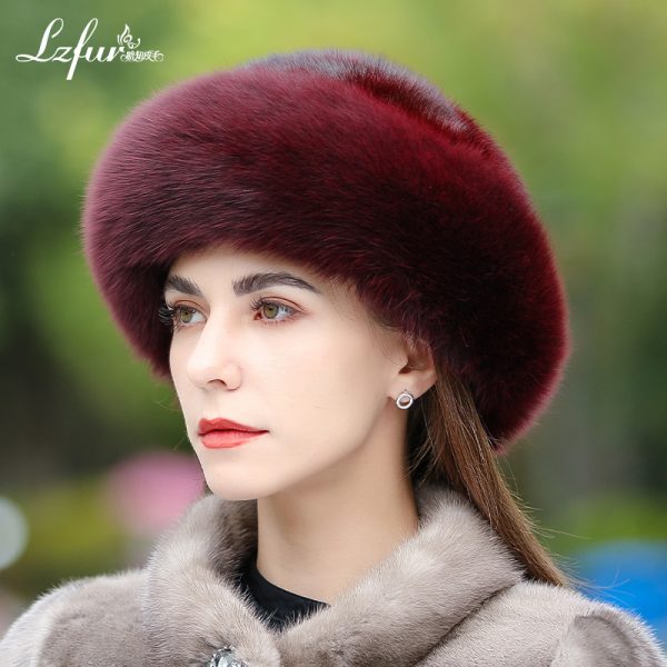 Authentic Mink & Fox Fur Roller Hat for Women | Luxurious Lightweight Winter Headwear | LZFUR #5153 - Image 6