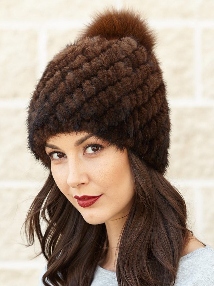 knit-mink-fur-beanie-hat-with-fox-fur-pom-pom-brown